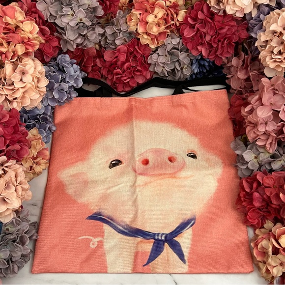 Eco-Friendly Wilbur the Pig Folding Tote Bag - Picture 5 of 13